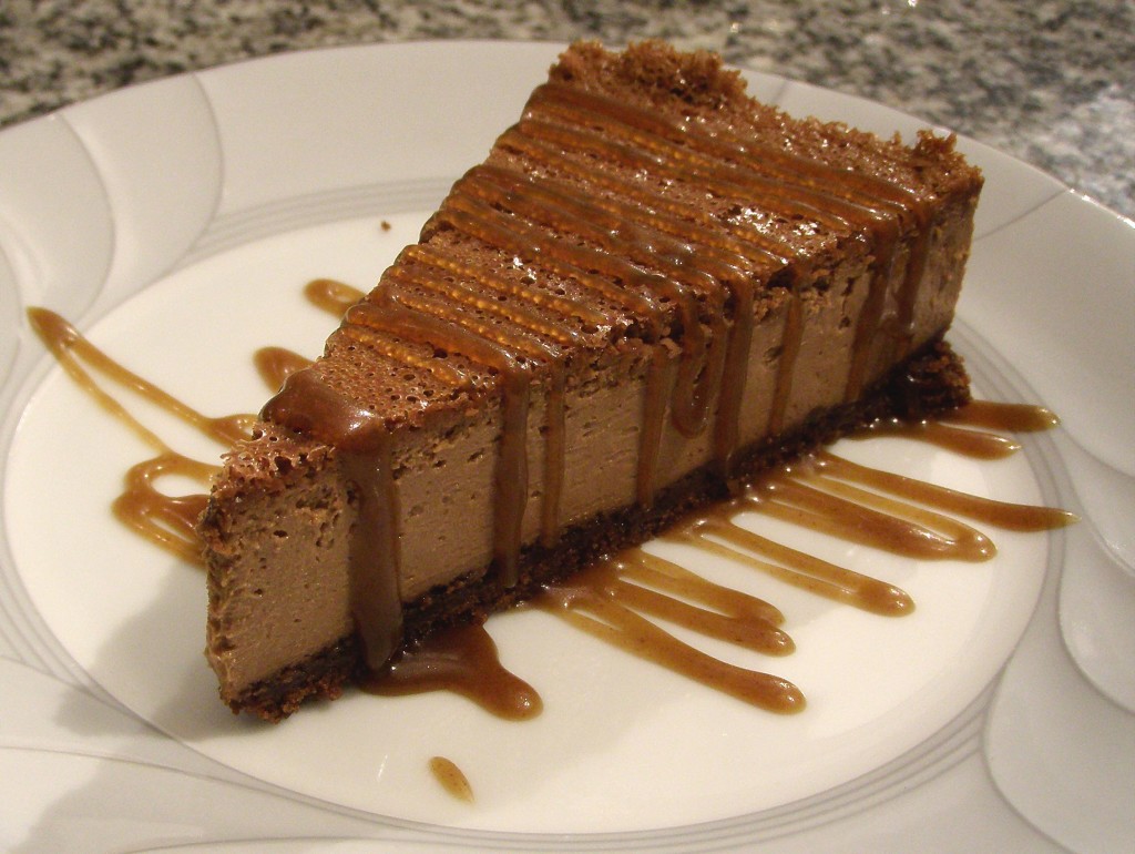Dan's chocolate cheesecake with butterscotch sauce.