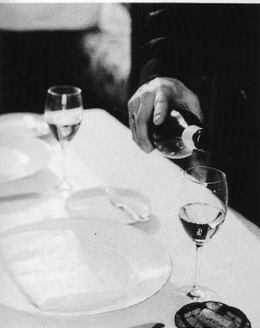 ❿ The host is always poured last, regardless of gender. Fill glasses only to between &frac13; and ½ full. This allows room for the bouquet of the wine to develop in the glass.